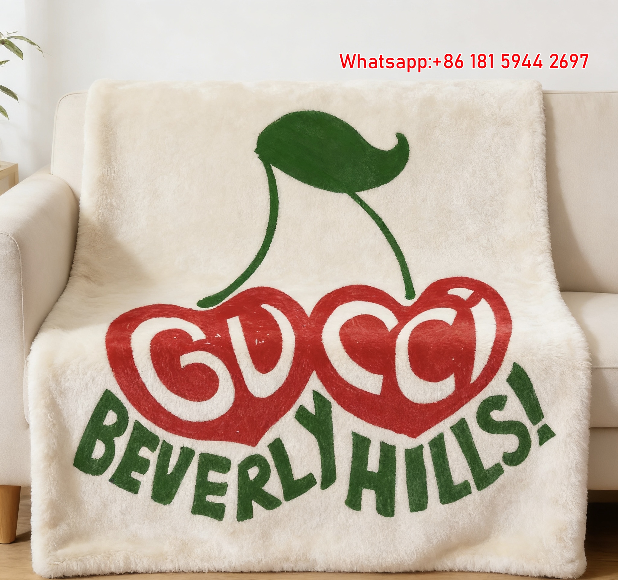 Gucci Cherry Beverly Hills Throw Blankets GGJY (33)